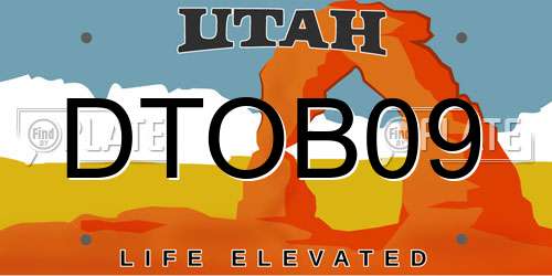 DTOB09 Utah License Plate
