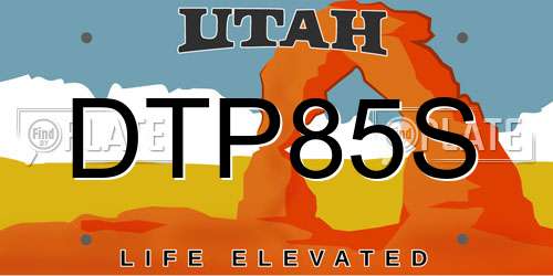 DTP85S Utah License Plate