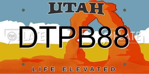 DTPB88 Utah License Plate