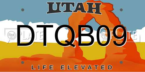 DTQB09 Utah License Plate