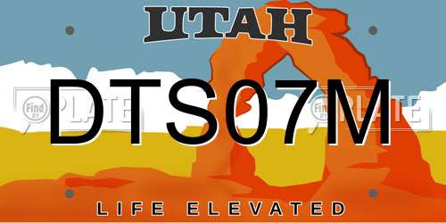 DTS07M Utah License Plate