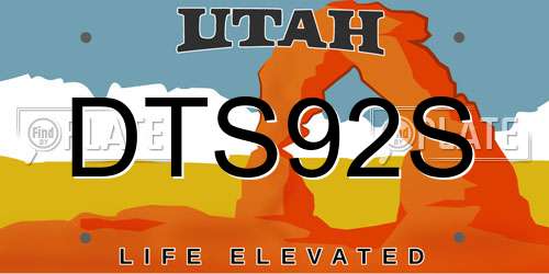 DTS92S Utah License Plate