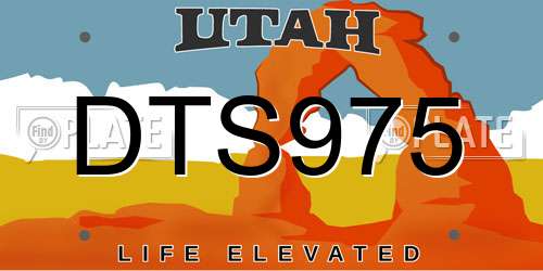 DTS975 Utah License Plate
