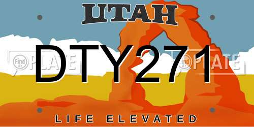 DTY271 Utah License Plate