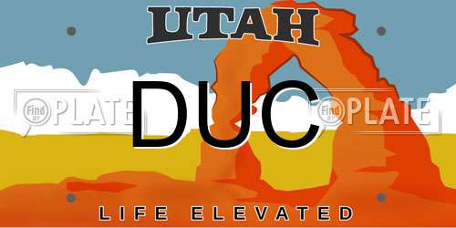 DUC Utah License Plate