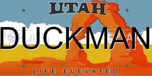 DUCKMAN Utah License Plate