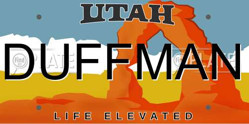 DUFFMAN Utah License Plate