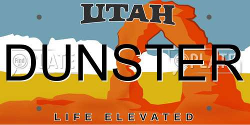 DUNSTER Utah License Plate