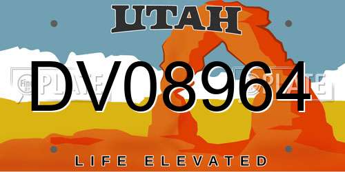 DV08964 Utah License Plate