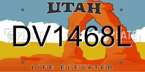 DV1468L Utah License Plate