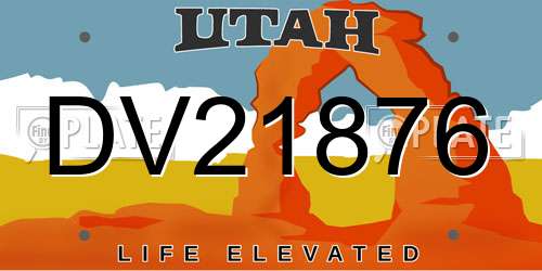 DV21876 Utah License Plate