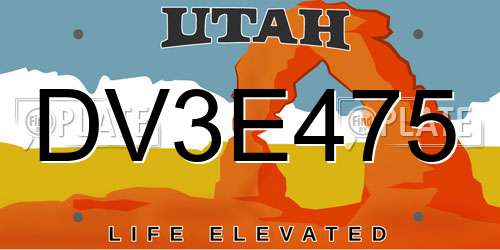 DV3E475 Utah License Plate