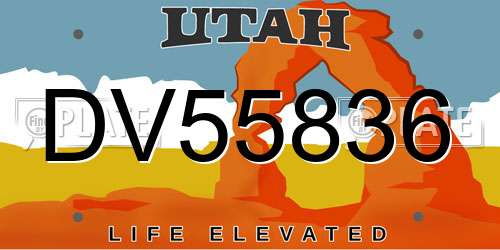 DV55836 Utah License Plate