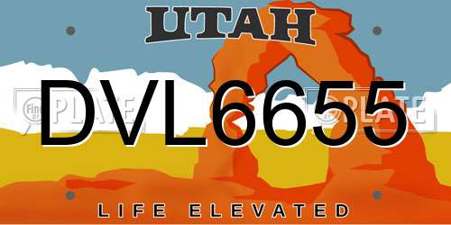 DVL6655 Utah License Plate