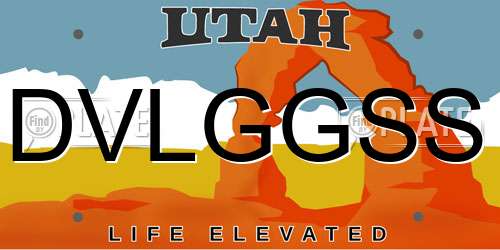 DVLGGSS Utah License Plate