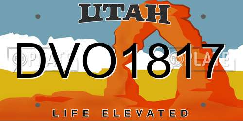 DVO1817 Utah License Plate