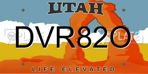 DVR82O Utah License Plate