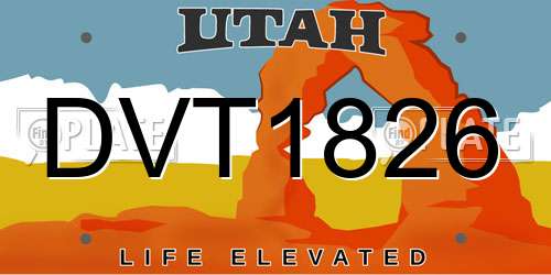 DVT1826 Utah License Plate