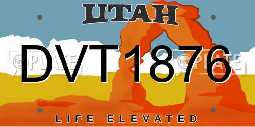 DVT1876 Utah License Plate