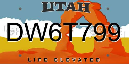 DW6T799 Utah License Plate