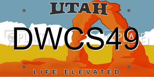 DWCS49 Utah License Plate