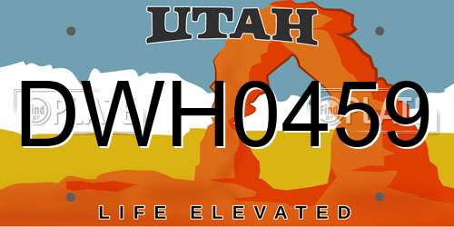 DWH0459 Utah License Plate