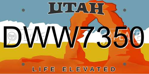 DWW7350 Utah License Plate