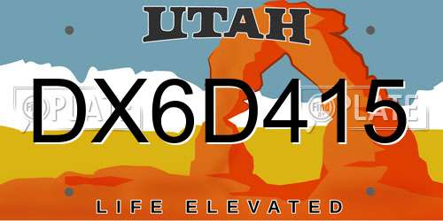 DX6D415 Utah License Plate
