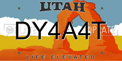 DY4A4T Utah License Plate