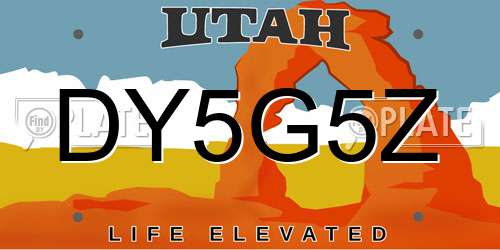 DY5G5Z Utah License Plate