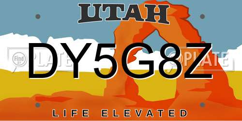 DY5G8Z Utah License Plate