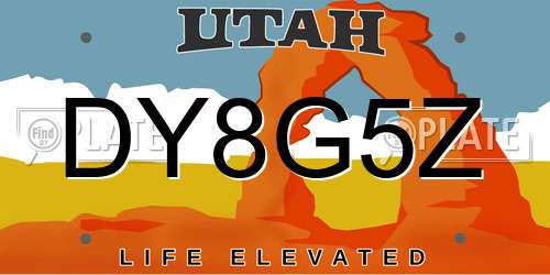 DY8G5Z Utah License Plate