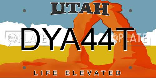 DYA44T Utah License Plate