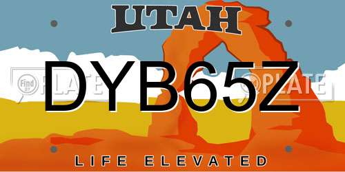 DYB65Z Utah License Plate