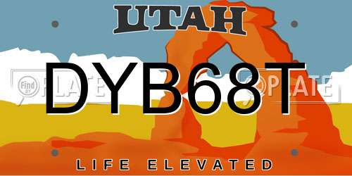 DYB68T Utah License Plate