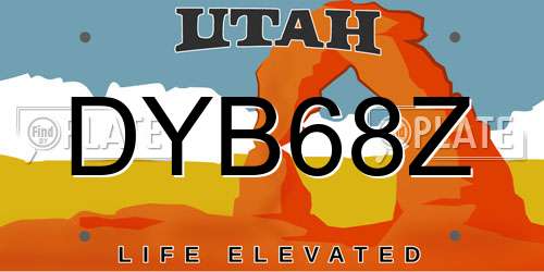 DYB68Z Utah License Plate