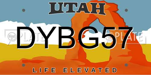 DYBG57 Utah License Plate