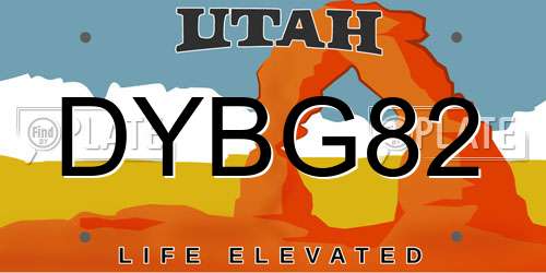 DYBG82 Utah License Plate