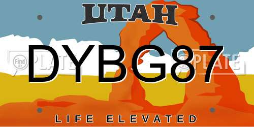 DYBG87 Utah License Plate