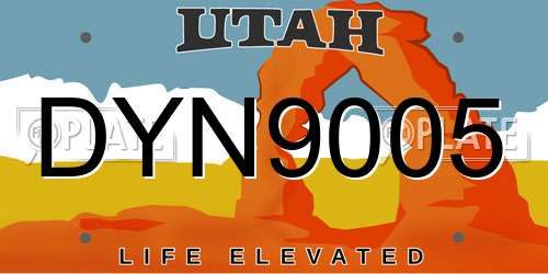 DYN9005 Utah License Plate