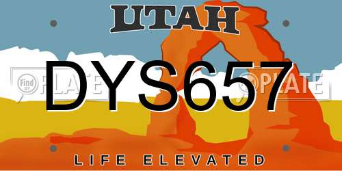 DYS657 Utah License Plate
