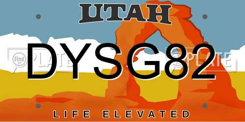 DYSG82 Utah License Plate