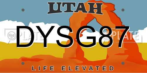 DYSG87 Utah License Plate