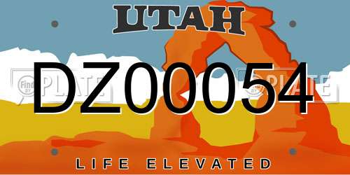 DZ00054 Utah License Plate