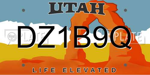 DZ1B9Q Utah License Plate
