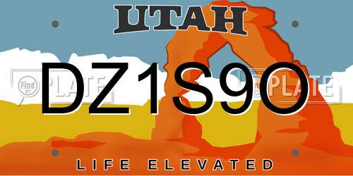 DZ1S9O Utah License Plate