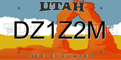 DZ1Z2M Utah License Plate