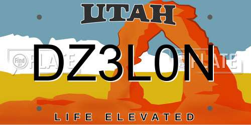 DZ3L0N Utah License Plate