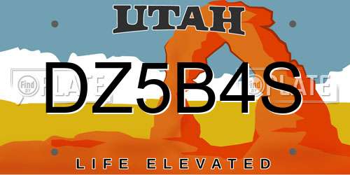 DZ5B4S Utah License Plate