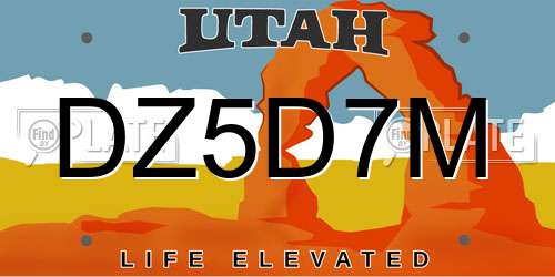 DZ5D7M Utah License Plate